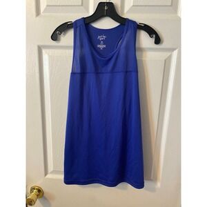 Just Be Sport Womens Royal Blue Mesh Racerback Activewear Tank Top Medium